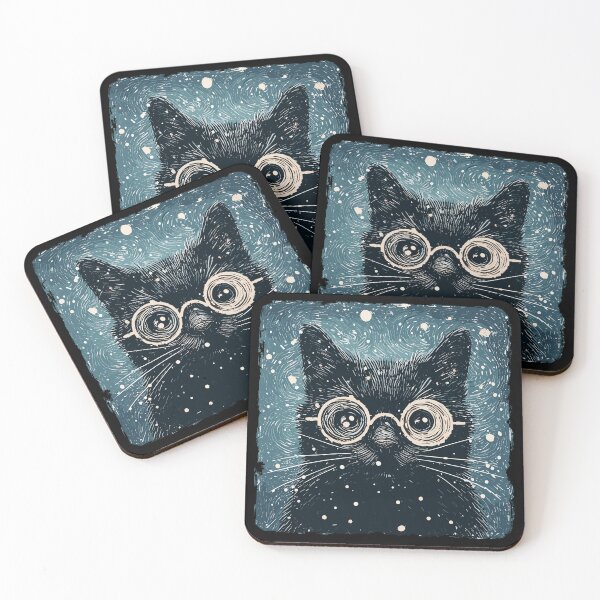 Item preview, Artistic black cat impressionism abstract art designed and sold by TomFrontierArt.