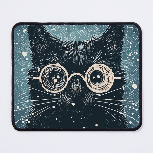 Item preview, Artistic black cat impressionism abstract art designed and sold by TomFrontierArt.