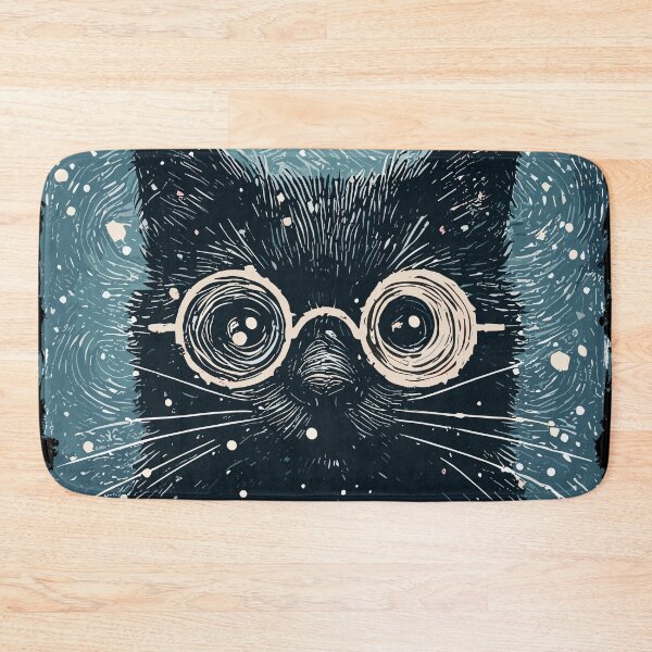 Item preview, Artistic black cat impressionism abstract art designed and sold by TomFrontierArt.