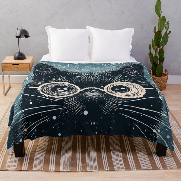 Item preview, Artistic black cat impressionism abstract art designed and sold by TomFrontierArt.