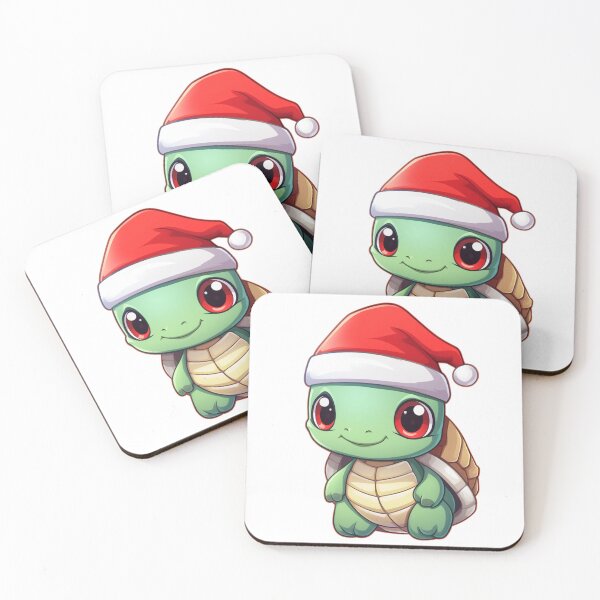 Item preview, Chibi Turtle with red Santa hat designed and sold by KawaiiArtStyle.