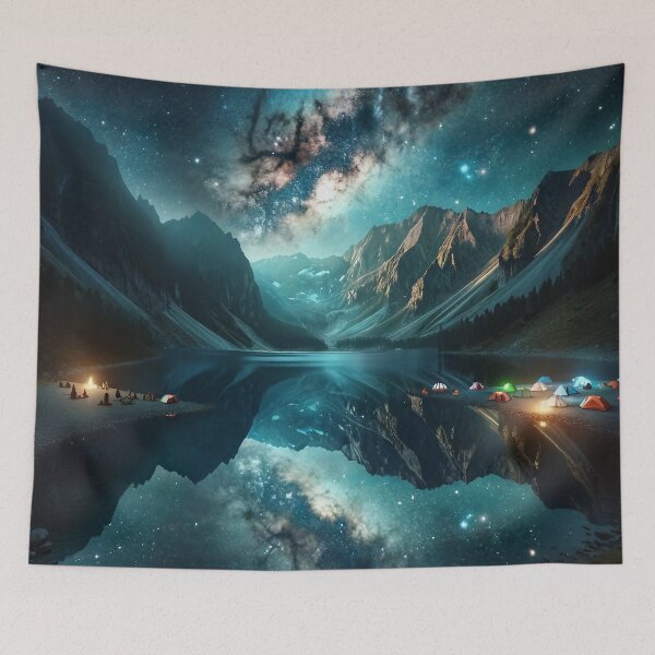 Item preview, Starry Night Lakeside Campsite designed and sold by divinedeco1925.