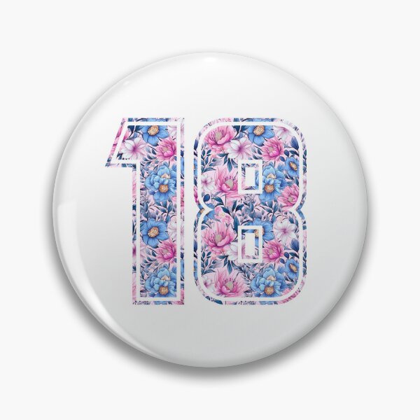 Item preview, 18th Birthday, floral number 18, girl's, teenager's designed and sold by iclipart.