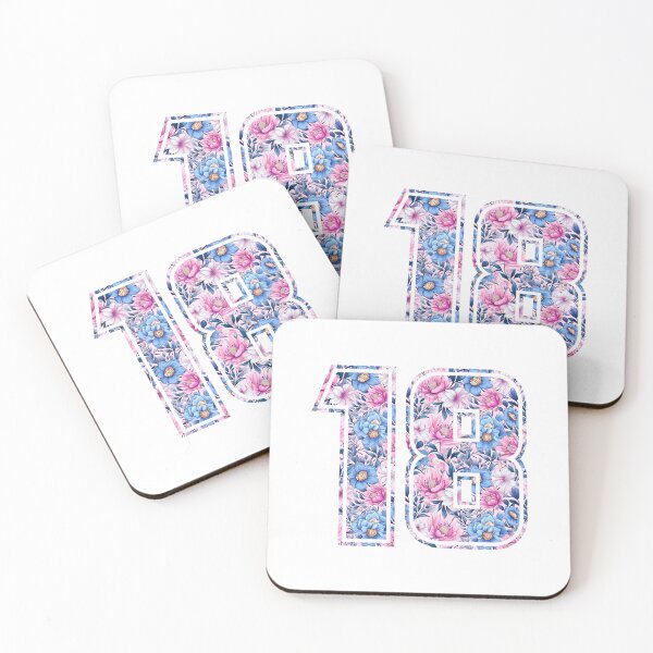 Item preview, 18th Birthday, floral number 18, girl's, teenager's designed and sold by iclipart.