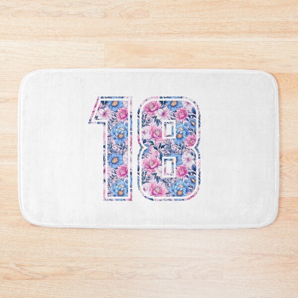 Item preview, 18th Birthday, floral number 18, girl's, teenager's designed and sold by iclipart.