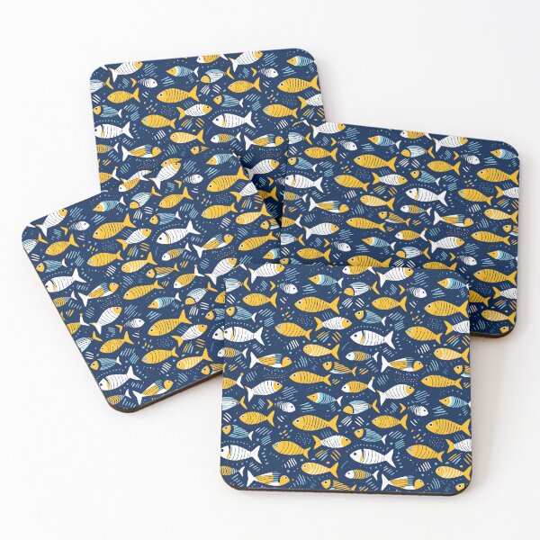 Item preview, Blue and Yellow Fish Pattern designed and sold by Blue-Banana.