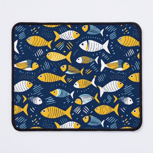 Item preview, Blue and Yellow Fish Pattern designed and sold by Blue-Banana.