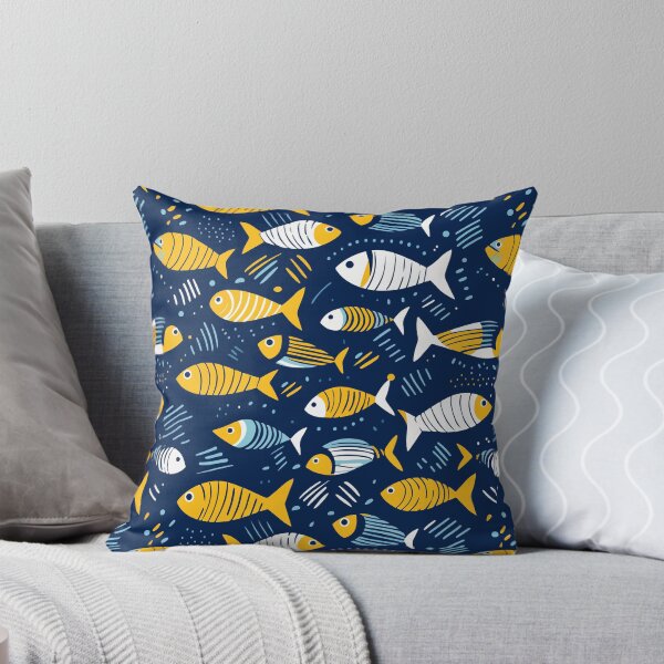 Item preview, Blue and Yellow Fish Pattern designed and sold by Blue-Banana.