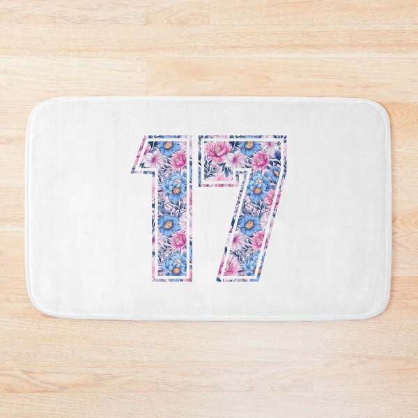 Item preview, 17th Birthday, floral number 17, girl's, teenager's designed and sold by iclipart.