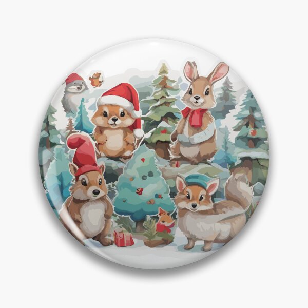 Artikelvorschau, Weihnachtsfestlicher Aufkleber mit süßen Tieren der Natur entworfen und verkauft von David1Ivan.