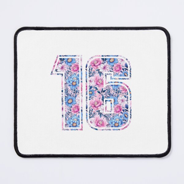 Item preview, 16th Birthday, floral number 16, girl's, teenager's designed and sold by iclipart.