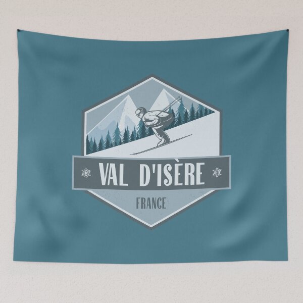 Item preview, Val d’Isere France Vintage Skiing Design designed and sold by CynthiaGraphics.