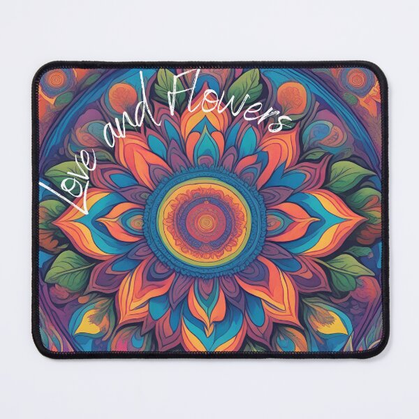 Item preview, Floral colorful mandala "Love and Flowers" designed and sold by AnnMaryGreenArt.