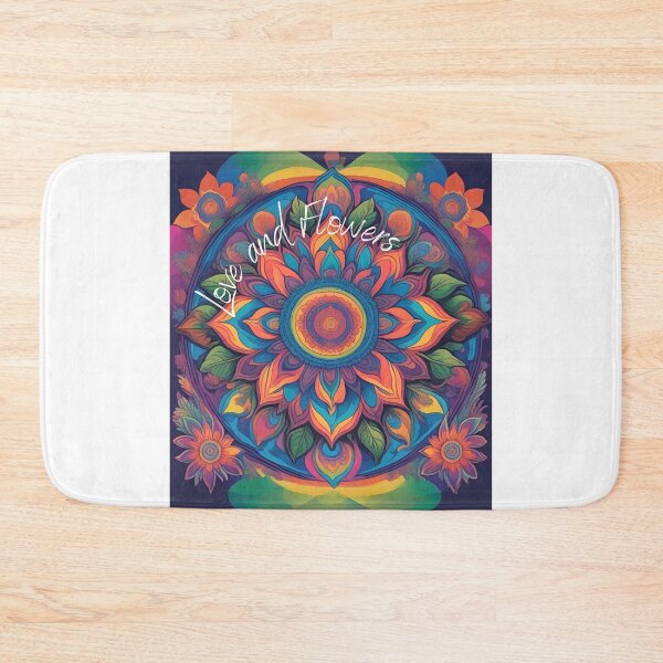 Item preview, Floral colorful mandala "Love and Flowers" designed and sold by AnnMaryGreenArt.