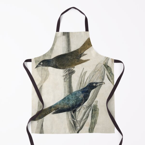 Item preview, Purple Grackle birds Vintage Watercolor Pencil Landscape designed and sold by Wander-Wave.