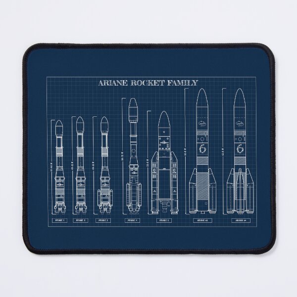 Item preview, Ariane Rocket Family (Navy Blueprint) designed and sold by BGALAXY.