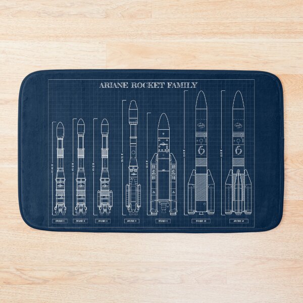 Item preview, Ariane Rocket Family (Navy Blueprint) designed and sold by BGALAXY.