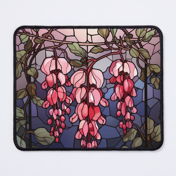 Item preview, Stained Glass Dawn of Bleeding Hearts designed and sold by Matt's Artificial Nature.