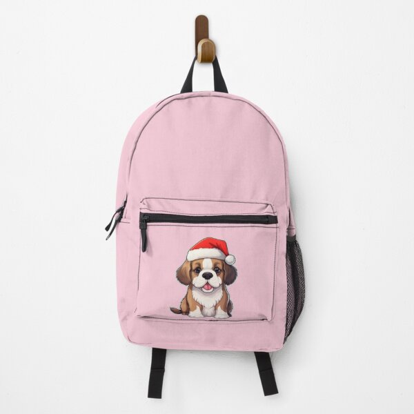 Item preview, Chibi St Bernard Dog with red Santa hat designed and sold by KawaiiArtStyle.