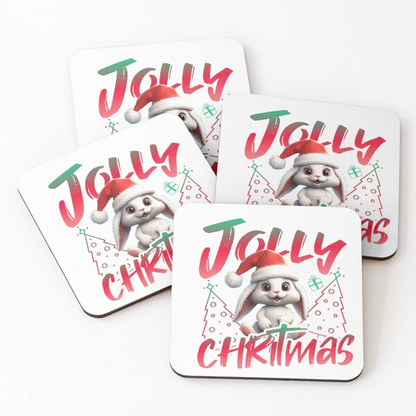 Item preview, Jolly Christmas Bunny | Santa Hat Bunny Under the Tree designed and sold by FairX.