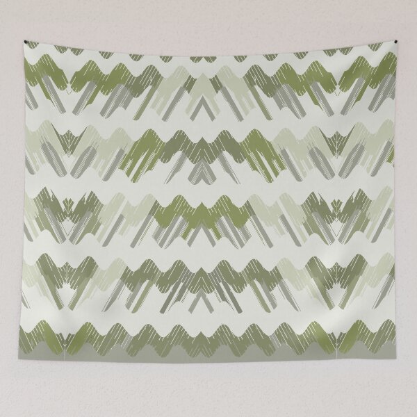 Item preview, Retro chevron green and gray vintage pattern designed and sold by darfeuille.