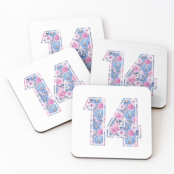 Item preview, 14th Birthday, floral number 14, girl's, teenager's designed and sold by iclipart.