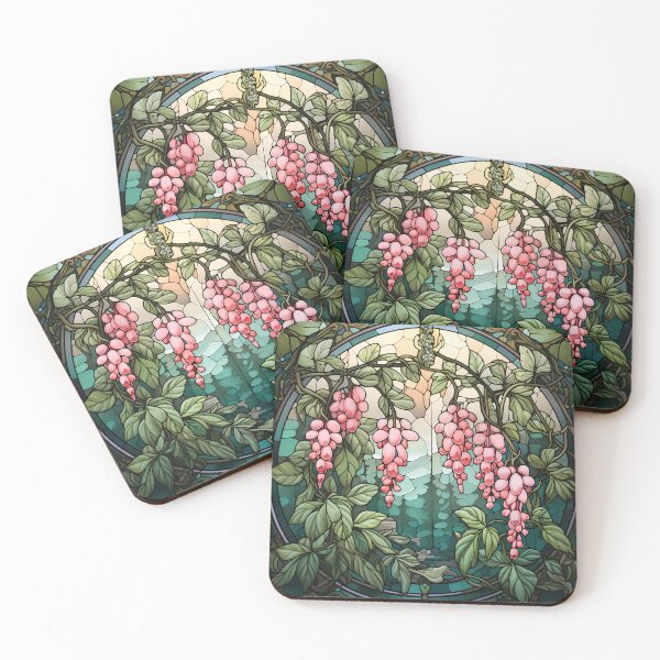 Item preview, Stained Glass Pathway of Bleeding Hearts designed and sold by Matt's Artificial Nature.
