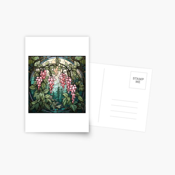 Item preview, Stained Glass Pathway of Bleeding Hearts designed and sold by Matt's Artificial Nature.