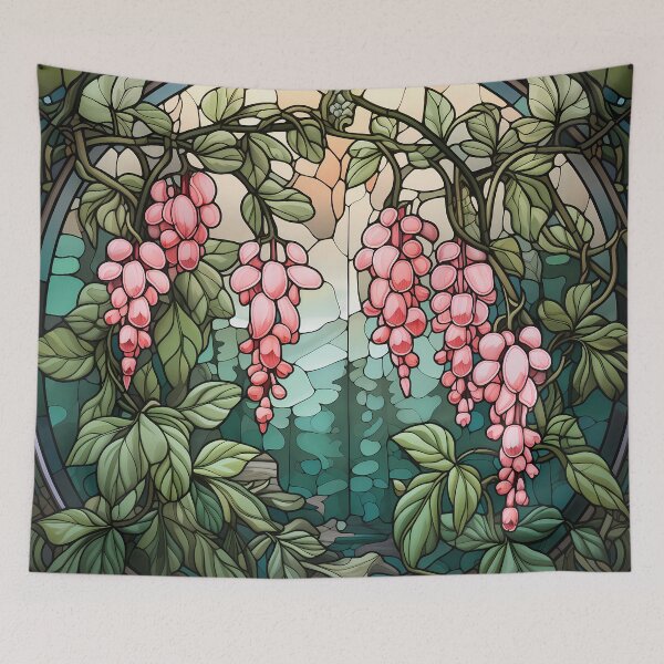 Item preview, Stained Glass Pathway of Bleeding Hearts designed and sold by Matt's Artificial Nature.