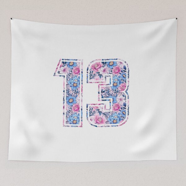 Item preview, 13th Birthday, floral number 13, girl's, teenager's designed and sold by iclipart.