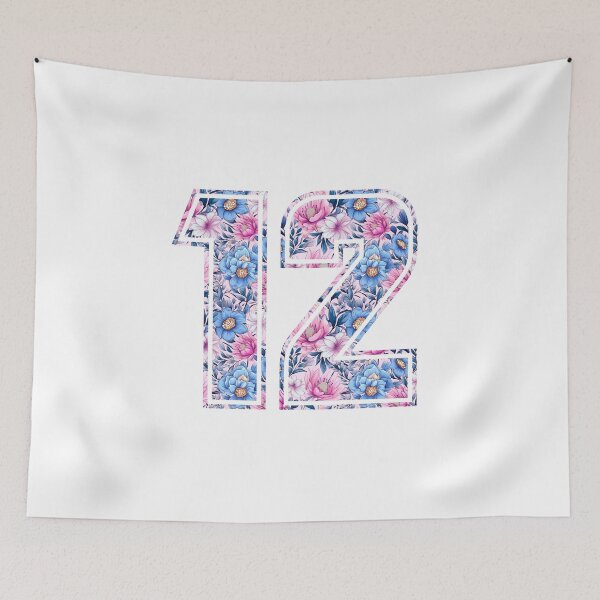 Item preview, 12th Birthday, floral number 12, girl's, kids designed and sold by iclipart.