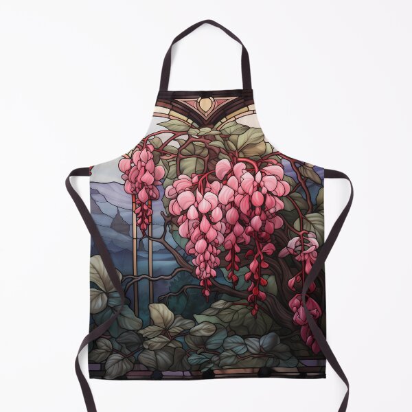 Item preview, Stained Glass Mountain Vista with Bleeding Hearts designed and sold by Matt's Artificial Nature.