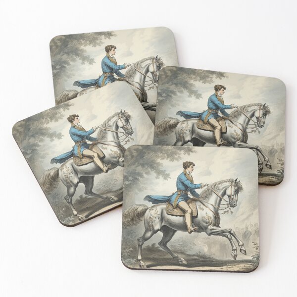 Item preview, CLASSIC ENGRAVING FROM THE 1800S WITH A KNIGHT ON HORSE designed and sold by infinitearte.