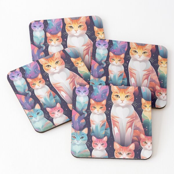 Item preview, Amazing Colorful Cat Art Pattern designed and sold by DigiDreamyArt.