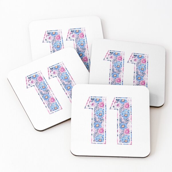 Item preview, 11th Birthday, floral number 11, girl's, kids designed and sold by iclipart.