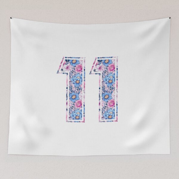 Item preview, 11th Birthday, floral number 11, girl's, kids designed and sold by iclipart.