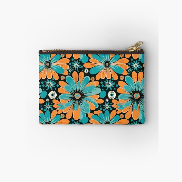 Item preview, Orange and Turquoise Retro Hippie Floral Pattern  designed and sold by Driftwood Spirits.