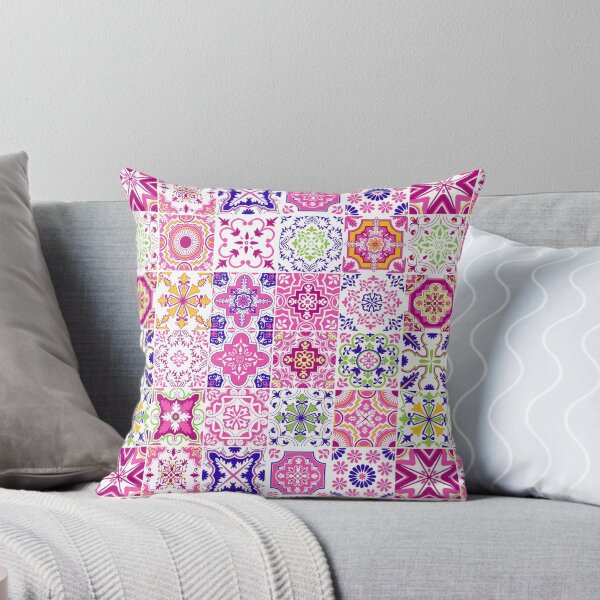 Item preview, Colorful Pink Azulejo Portuguese Tile Vector Patterned Artwork 20 designed and sold by ilonitta.