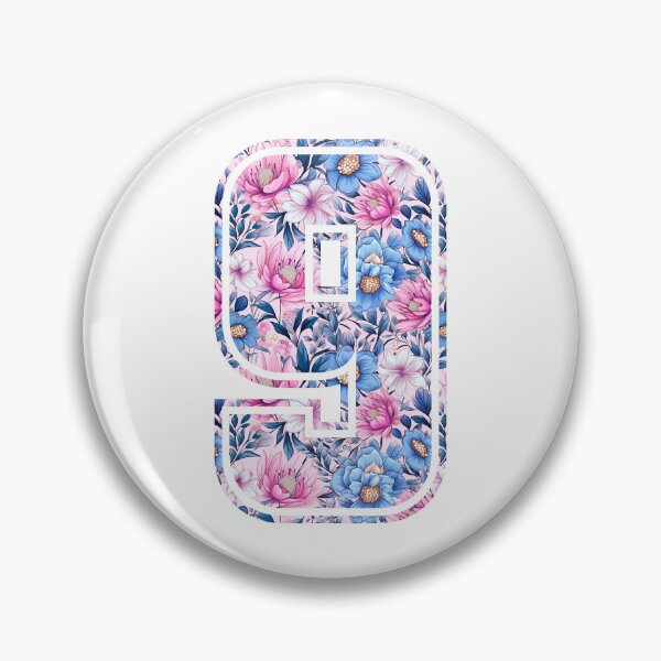 Item preview, 9th Birthday, floral number 9, girl's, kids designed and sold by iclipart.