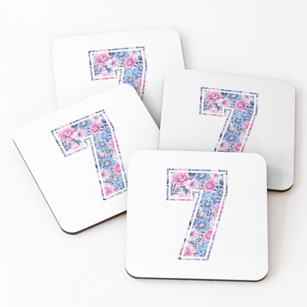Item preview, 7th Birthday, floral number 7, girl's, kids designed and sold by iclipart.