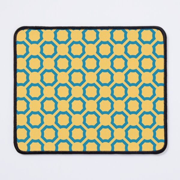 Item preview, Mustard Yellow Teal Blue Hexagon Circles Beehive Honeycomb Geometric Pattern designed and sold by PenguinForests.