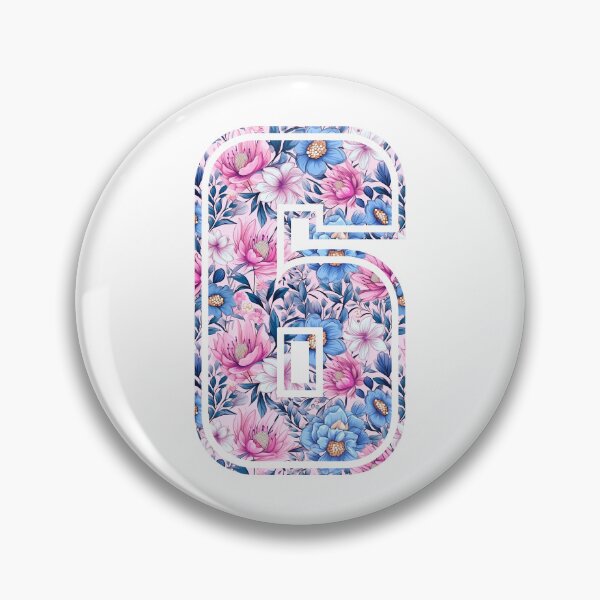 Item preview, 6th Birthday, floral number 6, girl's, kids designed and sold by iclipart.
