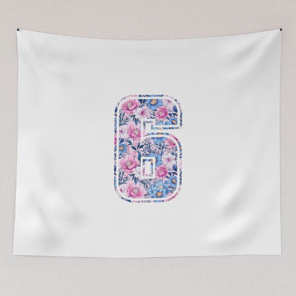 Item preview, 6th Birthday, floral number 6, girl's, kids designed and sold by iclipart.