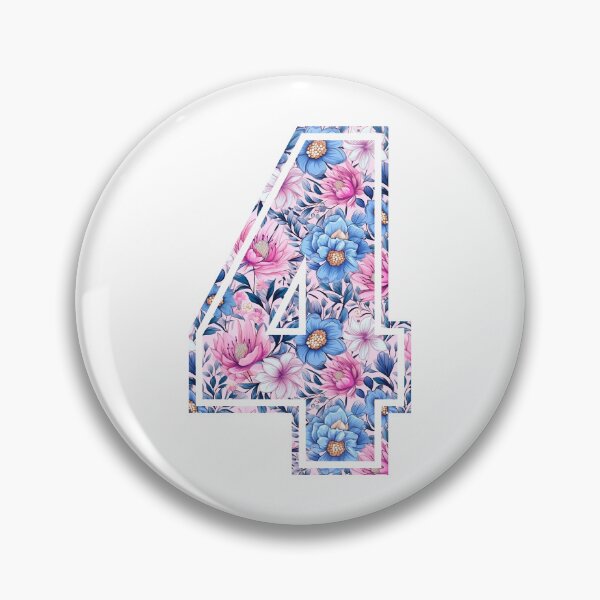 Item preview, 4th Birthday, floral number 4, girl's, kids designed and sold by iclipart.