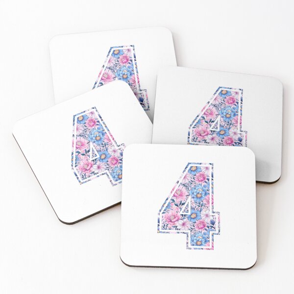 Item preview, 4th Birthday, floral number 4, girl's, kids designed and sold by iclipart.