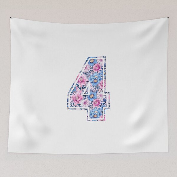Item preview, 4th Birthday, floral number 4, girl's, kids designed and sold by iclipart.