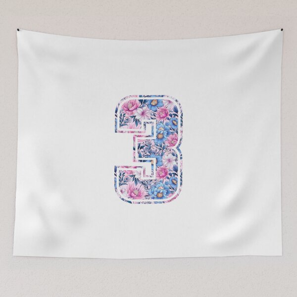 Item preview, 3rd Birthday, floral number 3, girl's, kids designed and sold by iclipart.
