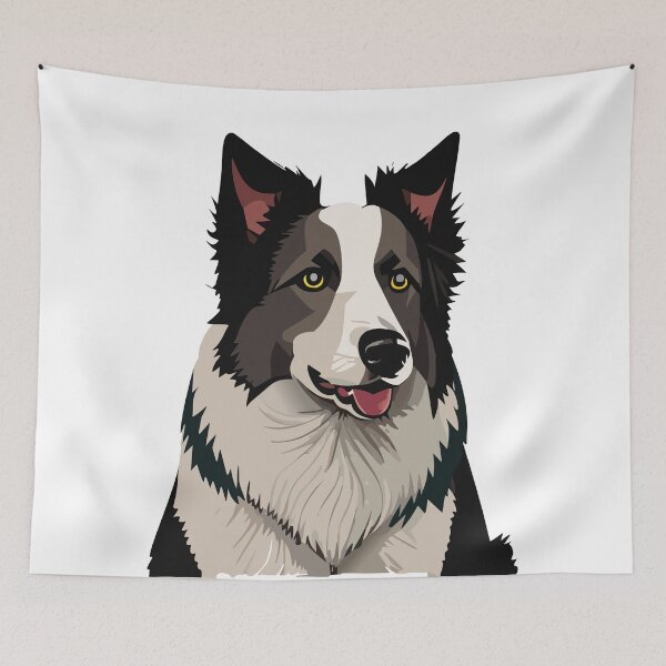 Item preview, White and black border collie designed and sold by Corgi-at-night.