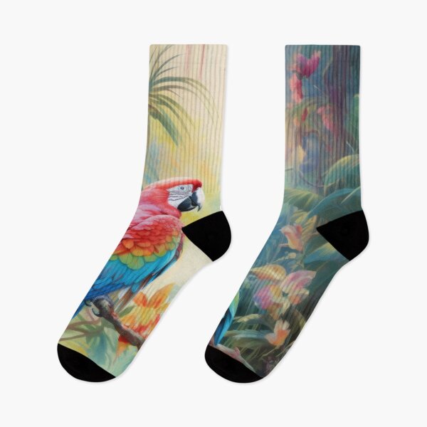 Item preview, Enchanted Rainforest Retreat - Vibrant Parrot and Tropical Flora designed and sold by kawaiidoodlesuk.