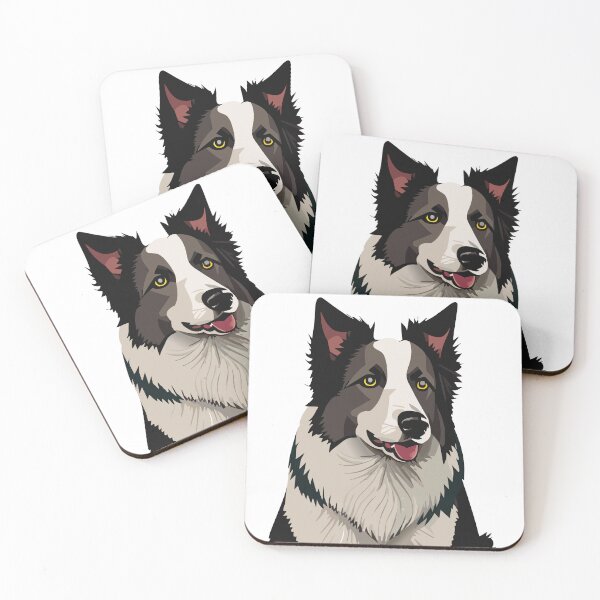 Item preview, White and black border collie designed and sold by Corgi-at-night.